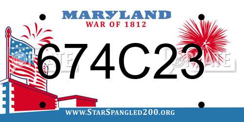 674C23 Maryland License Plate