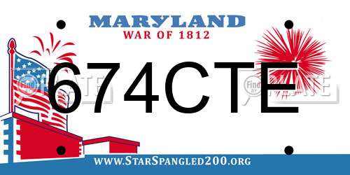 674CTE Maryland License Plate
