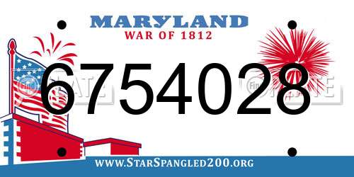 6754028 Maryland License Plate