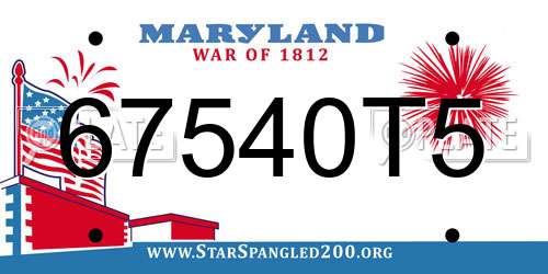 67540T5 Maryland License Plate