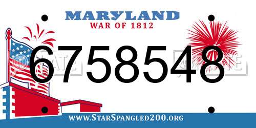 6758548 Maryland License Plate
