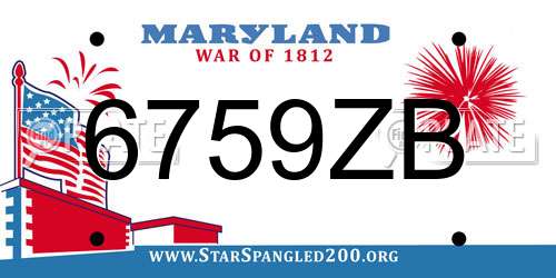 6759ZB Maryland License Plate