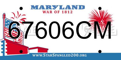 67606CM Maryland License Plate