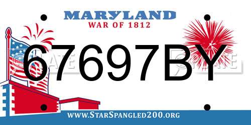 67697BY Maryland License Plate