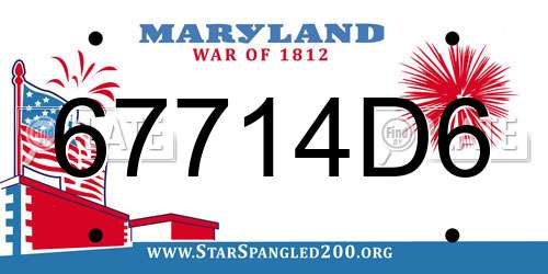 67714D6 Maryland License Plate
