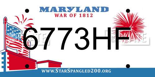 6773HF Maryland License Plate
