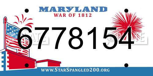 6778154 Maryland License Plate