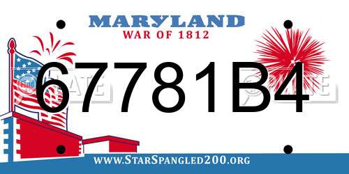 67781B4 Maryland License Plate