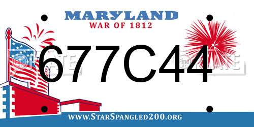 677C44 Maryland License Plate