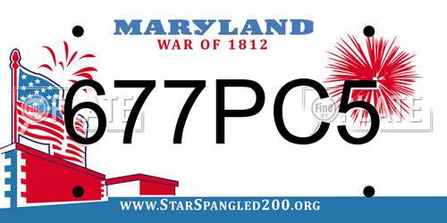 677PC5 Maryland License Plate