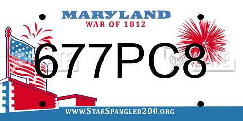 677PC8 Maryland License Plate