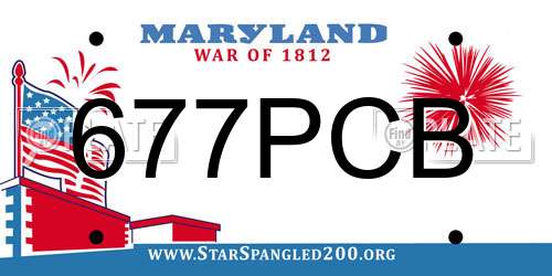 677PCB Maryland License Plate
