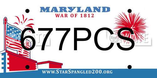 677PCS Maryland License Plate