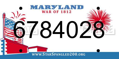 6784028 Maryland License Plate