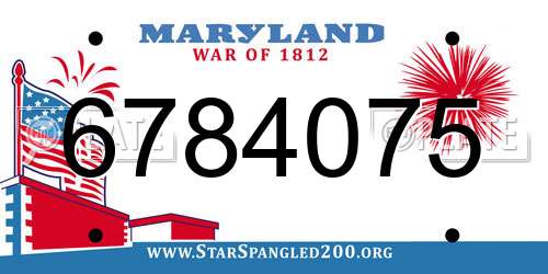 6784075 Maryland License Plate