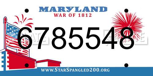 6785548 Maryland License Plate
