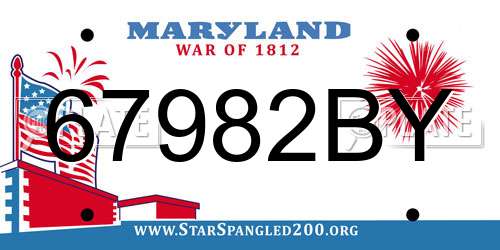 67982BY Maryland License Plate