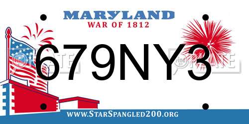 679NY3 Maryland License Plate