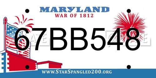 67BB548 Maryland License Plate
