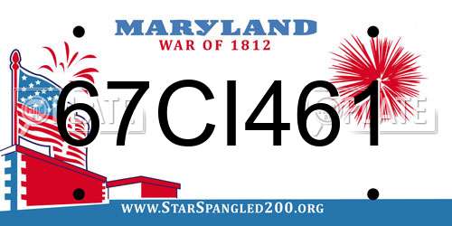 67CI461 Maryland License Plate