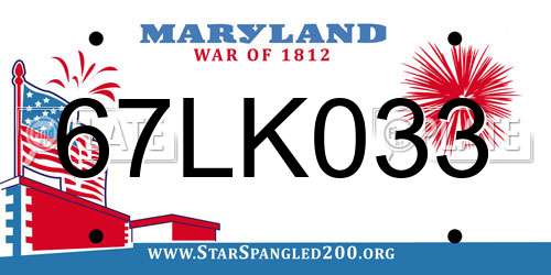 67LK033 Maryland License Plate