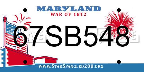 67SB548 Maryland License Plate