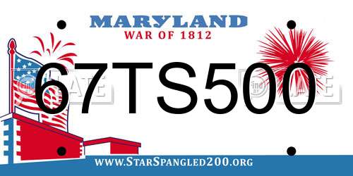 67TS500 Maryland License Plate