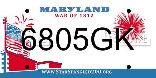6805GK Maryland License Plate