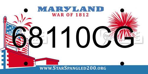 68110CG Maryland License Plate