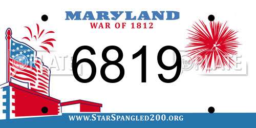 6819 Maryland License Plate