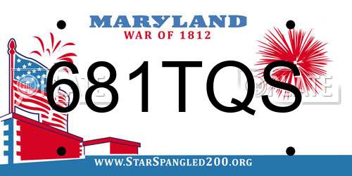 681TQS Maryland License Plate
