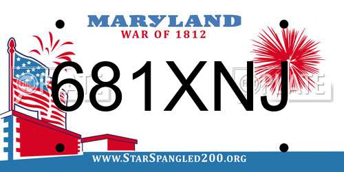 681XNJ Maryland License Plate