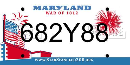 682Y88 Maryland License Plate