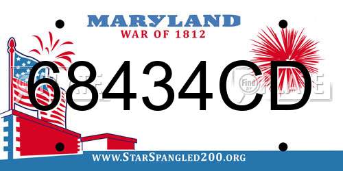68434CD Maryland License Plate