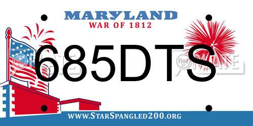 685DTS Maryland License Plate