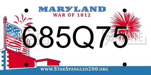 685Q75 Maryland License Plate