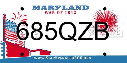 685QZB Maryland License Plate