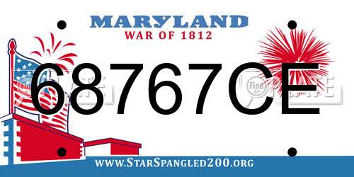 68767CE Maryland License Plate