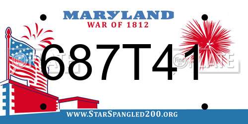 687T41 Maryland License Plate