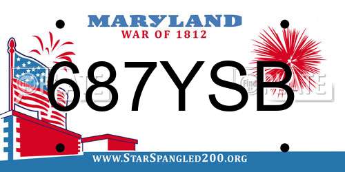 687YSB Maryland License Plate