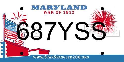 687YSS Maryland License Plate