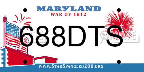 688DTS Maryland License Plate