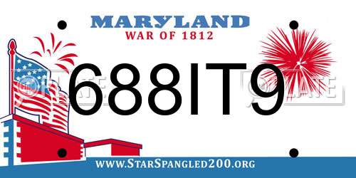 688IT9 Maryland License Plate