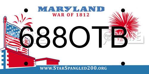 688OTB Maryland License Plate