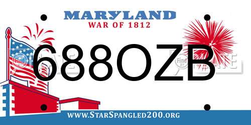 688OZB Maryland License Plate