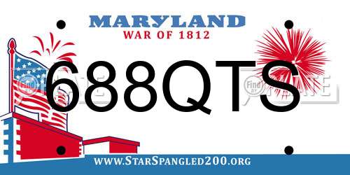 688QTS Maryland License Plate