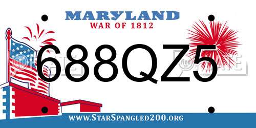 688QZ5 Maryland License Plate