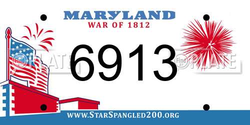 6913 Maryland License Plate