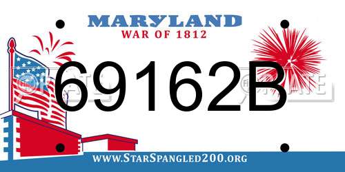 69162B Maryland License Plate