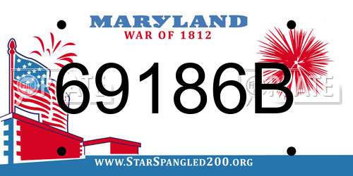 69186B Maryland License Plate